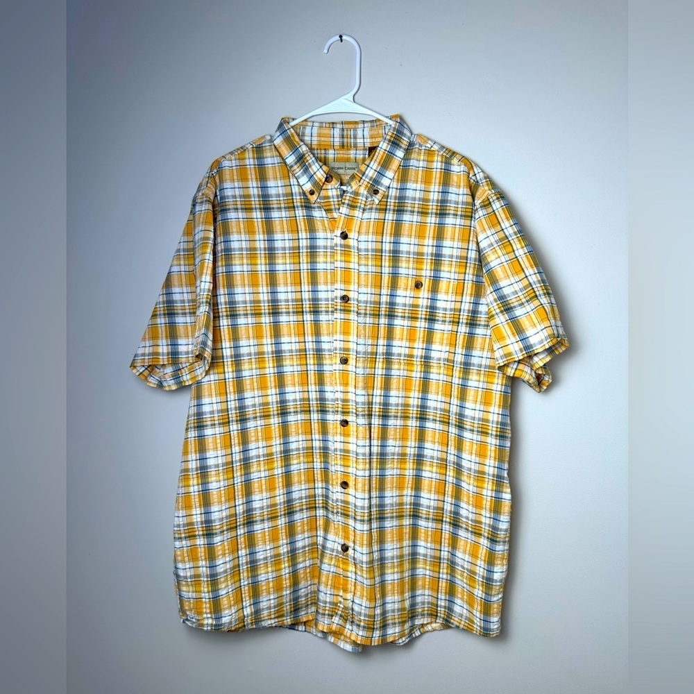 Hobbs Creek Men's Plaid Short Sleeve Casual Button Down Shirt Size XL‎